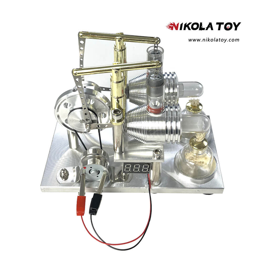 Double Cylinder Stirling Model+Voltmeter