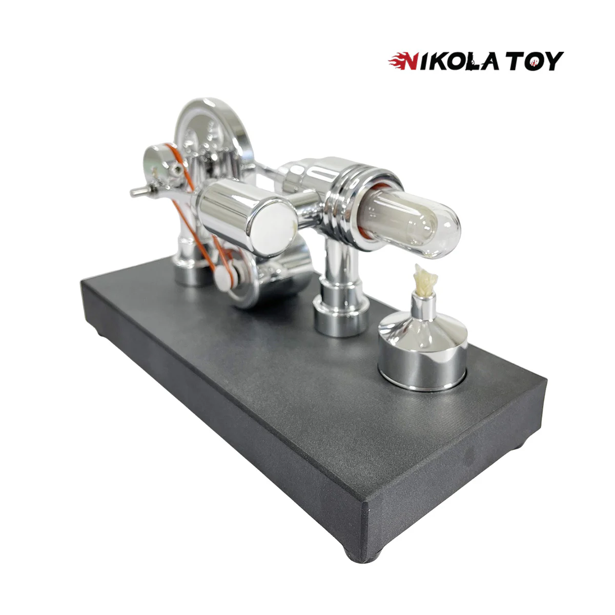 Mirror Polished Stirling Engine With Embedded Voltmeter And USB Plug - Image 5